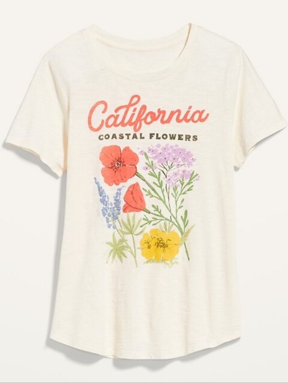 Old Navy Women's EveryWear California Flowers Short Sleeve Graphic Tee Large